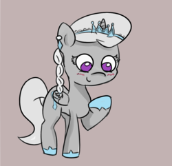 Size: 1003x965 | Tagged: safe, artist:davierocket, silver spoon, alicorn, pony, g4, alicornified, blushing, earring, female, filly, piercing, race swap, silvercorn, simple background, smiling, solo, tiara