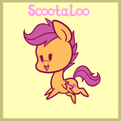Size: 1280x1280 | Tagged: safe, artist:pinipy, scootaloo, pegasus, pony, crusaders of the lost mark, g4, cutie mark, female, filly, open mouth, solo, the cmc's cutie marks