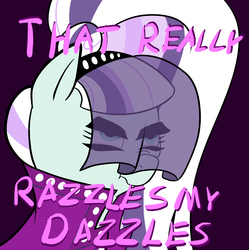 Size: 2619x2625 | Tagged: safe, artist:neighday, coloratura, g4, the mane attraction, angry, countess coloratura, female, frown, glare, high res, jimmies, meme, nose wrinkle, rustled my jimmies, scrunchy face, solo