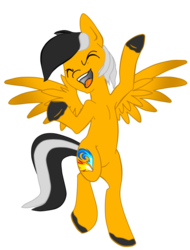 Size: 510x670 | Tagged: safe, artist:kp-shadowsquirrel, artist:lucky light, edit, oc, oc only, oc:lucky light, pony, armpits, bipedal, dancing, happy, simple background, transparent background