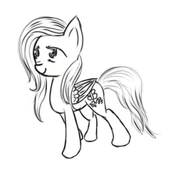 Size: 556x539 | Tagged: safe, artist:shadow strike, fluttershy, g4, alternate hairstyle, female, grayscale, monochrome, solo