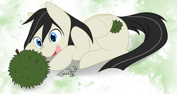 Size: 1000x531 | Tagged: safe, artist:metalrenamon, oc, oc only, pony, durian, food, solo