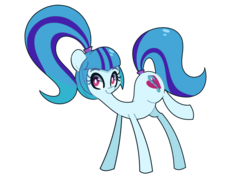 Size: 1024x731 | Tagged: safe, artist:turtlefarminguy, sonata dusk, earth pony, pony, equestria girls, g4, earth pony sonata dusk, equestria girls ponified, female, mare, ponified, simple background, solo, stylized, thin, transparent background, white pupils