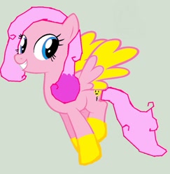 Size: 881x906 | Tagged: safe, oc, oc only, pegasus, pony, 1000 hours in ms paint, donut steel, magical lesbian spawn, ms paint, offspring, parent:fluttershy, parent:pinkie pie, parents:flutterpie, simple background, solo