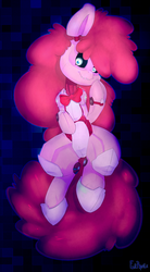 Size: 900x1625 | Tagged: safe, artist:failprofile, pinkie pie, pony, robot, robot pony, g4, animatronic, black sclera, female, five nights at freddy's, solo