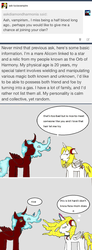 Size: 778x2109 | Tagged: safe, artist:ask-luciavampire, oc, oc only, oc:diamond harmonia, oc:lucia nightblood, alicorn, pony, vampire, vampony, tumblr:ask-luciavampire, alicorn oc, ask, ethereal mane, ethereal tail, folded wings, tail, tumblr, tumblr:ask diamond harmonia, two toned magic, wings