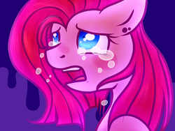 Size: 1024x768 | Tagged: safe, artist:suenden-hund, pinkie pie, g4, crying, female, pinkamena diane pie, sad, solo