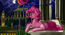 Size: 1900x1033 | Tagged: safe, artist:saddnesspony, pinkie pie, g4, balloon, female, scenery, solo