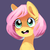 Size: 512x512 | Tagged: safe, artist:karzahnii, fluttershy, pony, g4, alternate hairstyle, blushing, bobcut, bucktooth, cute, diabetes, female, filly, happy, open mouth, short hair, short mane, shyabetes, smiling, solo, younger