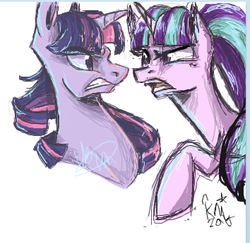 Size: 708x688 | Tagged: safe, artist:karmamoonshadow, starlight glimmer, twilight sparkle, g4