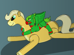 Size: 3410x2533 | Tagged: safe, artist:th3ph0b1ap0n3, oc, oc only, horse, pegasus, pony, blank flank, fetish, high res, inflatable, inflatable fetish, inflatable horse, pool toy, riding, stripes