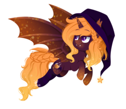 Size: 1500x1300 | Tagged: safe, artist:spacechickennerd, oc, oc only, oc:enchanted elixir, bat pony, pony, clothes, hat, socks, solo