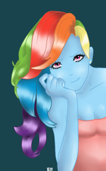 Size: 350x564 | Tagged: safe, artist:nevera573, rainbow dash, human, g4, female, humanized, pony coloring, solo