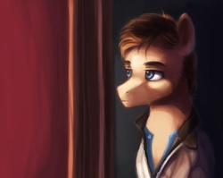 Size: 1171x931 | Tagged: safe, artist:annielith, pony, drive, looking away, ponified, ryan gosling, solo