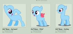Size: 612x292 | Tagged: safe, artist:thetechnocat, screencap, g4, bases, colt, deviantart, filly, flank, gasp, grin, juxtaposition, looking back, meta, pointing, presenting, smiling, wingboner, wings, writing