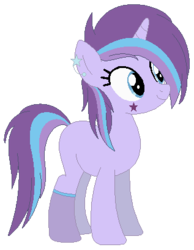 Size: 317x408 | Tagged: safe, artist:melodismol, oc, oc only, oc:night dust, ear piercing, earring, magical lesbian spawn, offspring, parent:starlight glimmer, parent:trixie, parents:startrix, piercing, sock, solo, tattoo, that was fast