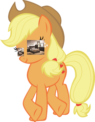 Size: 788x1014 | Tagged: safe, applejack, g4, bedroom eyes, literal, pun, simple background, vector, visual pun, wat, white background