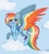 Size: 900x1000 | Tagged: safe, artist:kikivlk, rainbow dash, g4, blushing, chest fluff, cloud, cute, dashabetes, ear fluff, female, flying, sky, solo