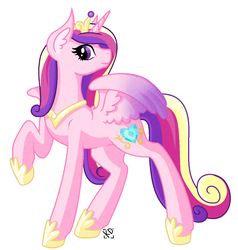 Size: 1040x1093 | Tagged: safe, artist:amazing-artsong, princess cadance, alicorn, pony, g4, female, raised hoof, simple background, solo, spread wings