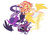 Size: 1280x895 | Tagged: safe, artist:buryooooo, sci-twi, sunset shimmer, twilight sparkle, equestria girls, g4, my little pony equestria girls: friendship games, daydream shimmer, duo, eye contact, midnight sparkle