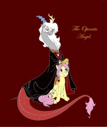 Size: 822x972 | Tagged: safe, artist:fluffygriffonbutt, discord, fluttershy, butterfly, g4, butterscotch, eris, female, male, phantom of the opera, rule 63, ship:discoshy, ship:eriscotch, shipping, straight