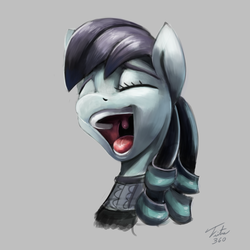 Size: 900x900 | Tagged: safe, artist:tsitra360, coloratura, earth pony, pony, g4, the mane attraction, clothes, eyes closed, female, gray background, mare, open mouth, practice drawing, quickie, rara, signature, simple background, singing, solo, speedpaint, the magic inside, uvula