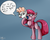 Size: 2100x1700 | Tagged: safe, artist:novaspark, pinkie pie, svengallop, earth pony, pony, g4, the mane attraction, angry, female, fetish, male, mare, pinkamena diane pie, pinkie pred, stallion, swallowing, throat bulge, vore