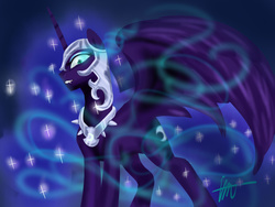 Size: 800x600 | Tagged: safe, artist:shafeles, nightmare moon, alicorn, pony, g4, female, looking at you, solo