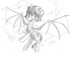Size: 5504x4304 | Tagged: dead source, safe, artist:cross_ornstein, dracony, dragon, hybrid, absurd resolution, draco centauros, dragonified, grayscale, monochrome, pencil drawing, puyo puyo, species swap, traditional art