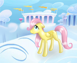 Size: 811x664 | Tagged: safe, artist:nevera573, fluttershy, g4, cloud, cloudsdale, crying, female, filly, solo