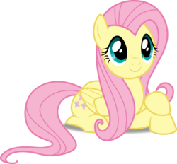 Size: 5388x5000 | Tagged: safe, artist:dashiesparkle, artist:hawk9mm, fluttershy, pegasus, pony, g4, trade ya!, .svg available, absurd resolution, crossed hooves, cute, female, inkscape, ponyscape, prone, shyabetes, simple background, smiling, solo, transparent background, vector