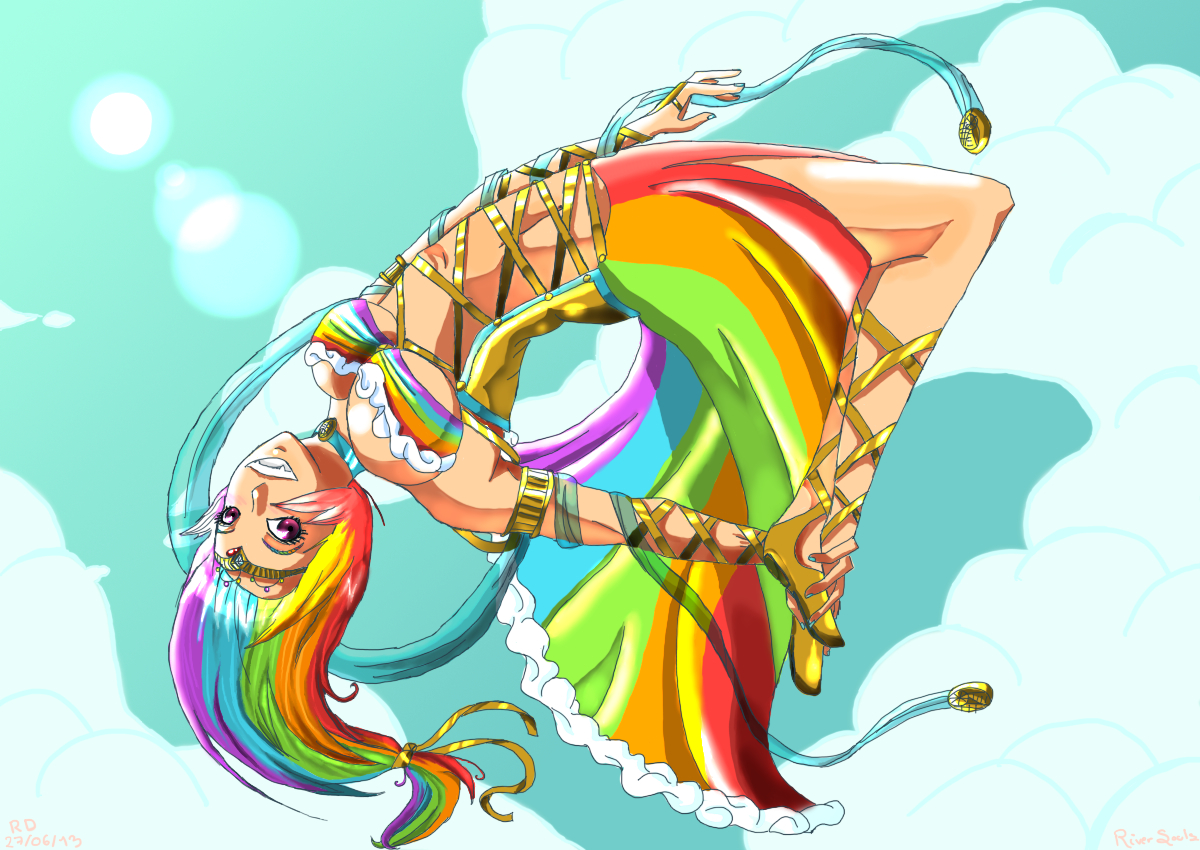 1031063 Suggestive Artist Riversouls Rainbow Dash Human G4 Breasts Clothes Dress