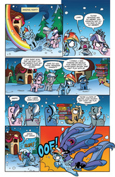 Size: 630x969 | Tagged: safe, artist:brendahickey, idw, diamond tiara, princess luna, rainbow dash, silver spoon, alicorn, deer, pony, reindeer, g4, spoiler:comic, spoiler:comicholiday2015, amazing, battleship, candyland, cloven hooves, collision, connect four, deerified, floppy ears, games, gelding wars, luna outta nowhere, monopoly, oof, preview, rainbow trail, reindeer dash, rudolph the red nosed reindeer, snow, snowfall, sorry, species swap