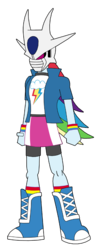 Size: 555x1318 | Tagged: safe, artist:combatkaiser, rainbow dash, equestria girls, g4, 20% cooler, clothes, cooler, cooler (dbz), cosplay, costume, crossover, dragon ball, dragon ball z, female, helmet, pun, rainbowcooler, simple background, solo, transparent background
