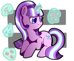 Size: 924x769 | Tagged: safe, artist:saiadass, applejack, rainbow dash, rarity, starlight glimmer, twilight sparkle, g4, cutie mark, equal cutie mark, equal sign, female, glowing, glowing horn, horn, lidded eyes, magic, s5 starlight, simple background, smiling, solo, starry eyes, stars, transparent background, wingding eyes
