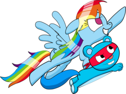 Size: 2173x1636 | Tagged: safe, artist:retroneb, rainbow dash, g4, crossover, happy tree friends, simple background, splendid, this will end in death, transparent background