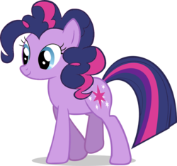 Size: 900x842 | Tagged: safe, artist:wandertones, edit, pinkie pie, twilight sparkle, g4, body swap, female, head swap, simple background, solo, transparent background