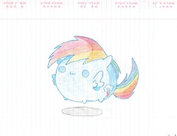 Size: 1024x786 | Tagged: safe, artist:rubixks, rainbow dash, g4, female, lined paper, solo, traditional art