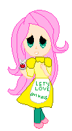 Size: 104x187 | Tagged: safe, artist:luc1g07ch1, fluttershy, human, g4, :o, chibi, chicashy, cute, female, five nights at freddy's, five nights at pinkie's, free to use, humanized, looking at you, ms paint, pixel art, simple background, solo, transparent background, weapons-grade cute