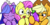 Size: 800x400 | Tagged: safe, artist:moron, applejack, fluttershy, twilight sparkle, g4, eggplant, food, pixel art