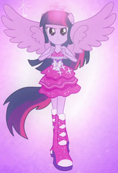 Size: 376x551 | Tagged: safe, screencap, twilight sparkle, equestria girls, g4, my little pony equestria girls, boots, element of magic, fall formal outfits, female, high heel boots, outfit catalog, ponied up, ponytail, solo, sparkles, twilight ball dress, twilight sparkle (alicorn), wings