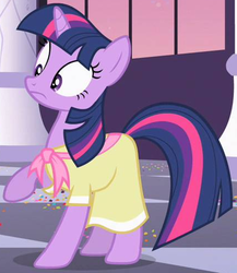 Size: 430x496 | Tagged: safe, screencap, twilight sparkle, pony, unicorn, g4, sweet and elite, birthday dress, clothes, dress, female, mare, outfit catalog, solo, unicorn twilight