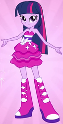 Size: 467x917 | Tagged: safe, screencap, twilight sparkle, equestria girls, g4, my little pony equestria girls, bare shoulders, boots, clothes, cropped, dress, fall formal outfits, female, high heel boots, how do i look?, outfit catalog, sleeveless, solo, sparkles, strapless, twilight ball dress, twilight sparkle (alicorn), what do you think?
