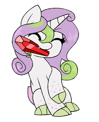 Size: 2496x3072 | Tagged: safe, artist:mississippikite, oc, oc only, oc:sweet pine, dracony, hybrid, cute, gem, high res, interspecies offspring, offspring, parent:spike, parent:sweetie belle, parents:spikebelle, simple background, solo, white background