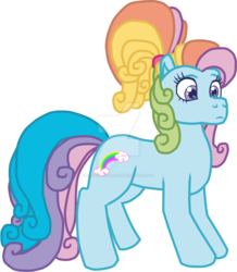 Size: 900x1033 | Tagged: safe, artist:colossalstinker, rainbow dash, rainbow dash (g3), g3, g4, female, simple background, solo, transparent background, watermark