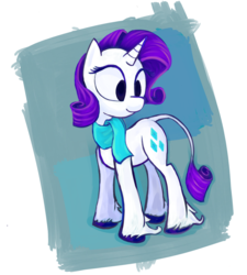 Size: 1648x1835 | Tagged: safe, artist:lilfunkman, rarity, classical unicorn, g4, clothes, female, horn, leonine tail, scarf, solo