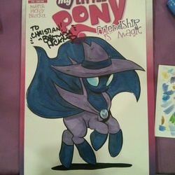 Size: 1080x1080 | Tagged: safe, artist:brenda hickey, mare do well, pony, friendship is magic #13, g4, comic cover, female, irl, mare, marker drawing, photo, solo, traditional art