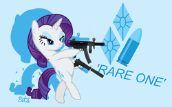 Size: 1280x800 | Tagged: safe, artist:camo-pony, rarity, g4, female, gun, handgun, heckler and koch, mk23, mp5k, pistol, solo, submachinegun, vector, weapon