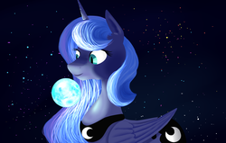 Size: 2000x1274 | Tagged: safe, artist:somethingclever5, princess luna, g4, female, moon, s1 luna, solo, tangible heavenly object