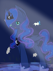 Size: 1024x1365 | Tagged: safe, artist:britneyoctave, princess luna, bat, g4, female, solo